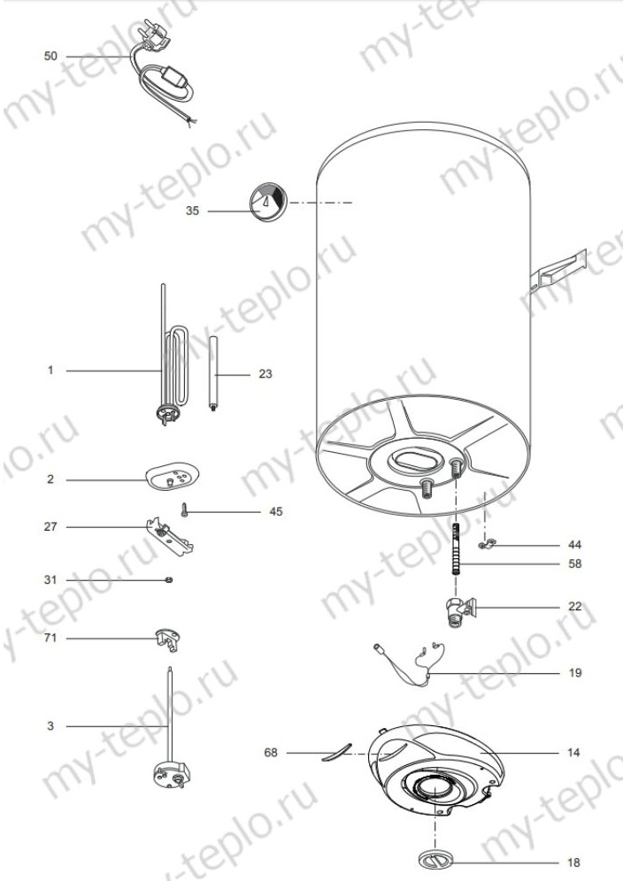 Запчасти Ariston ABS PLT R 50 V купить в Москве