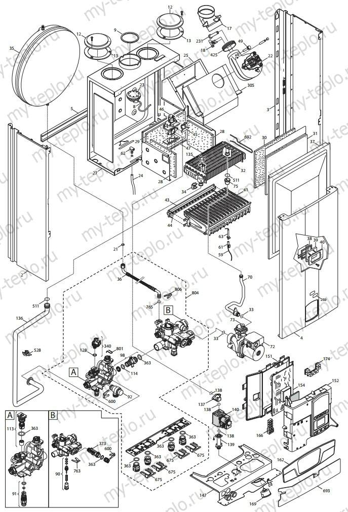 Запчасти Baxi FOURTECH 1.14 F купить в Москве